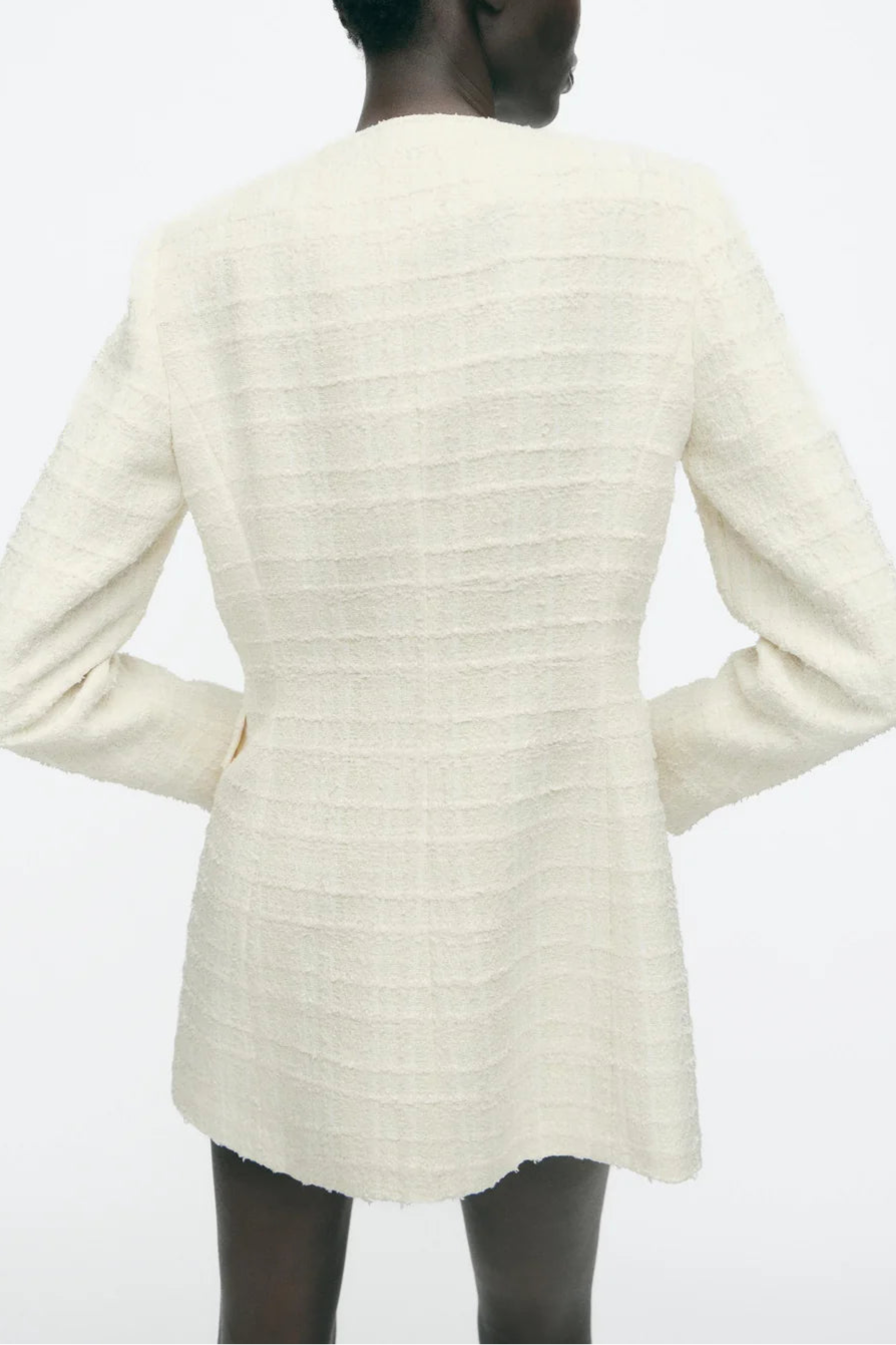 Elegant Tweed™ Long Blazer Jacket