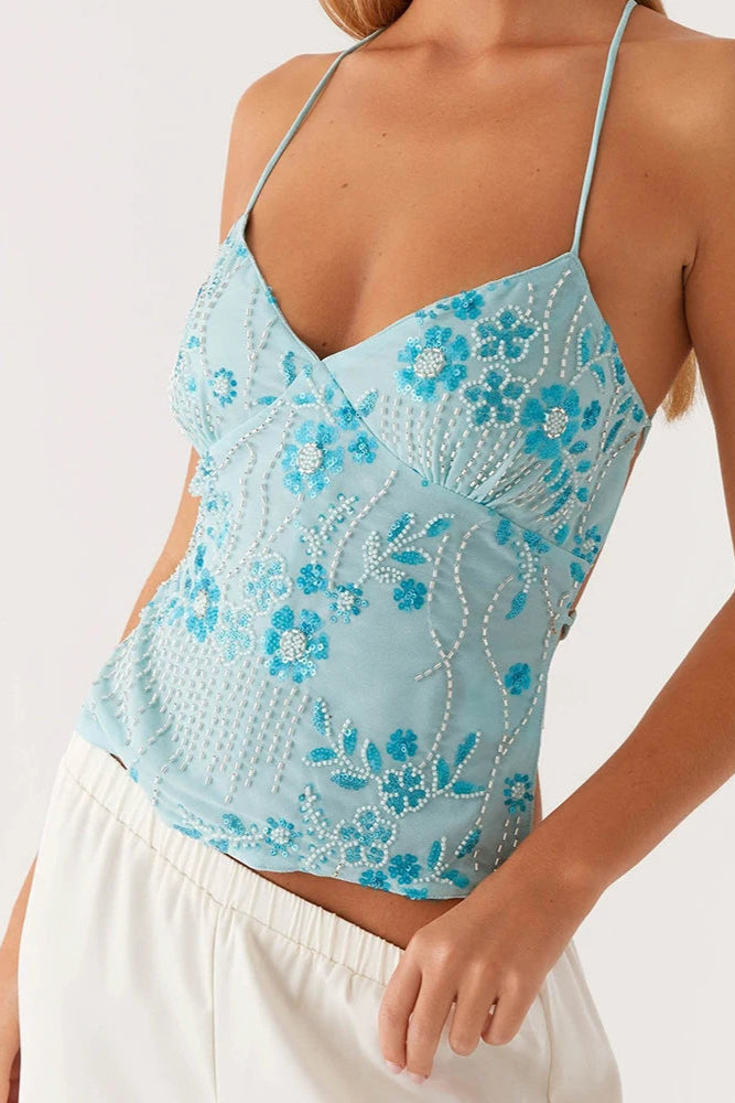 SparkleMint™ Sequin Summer Top