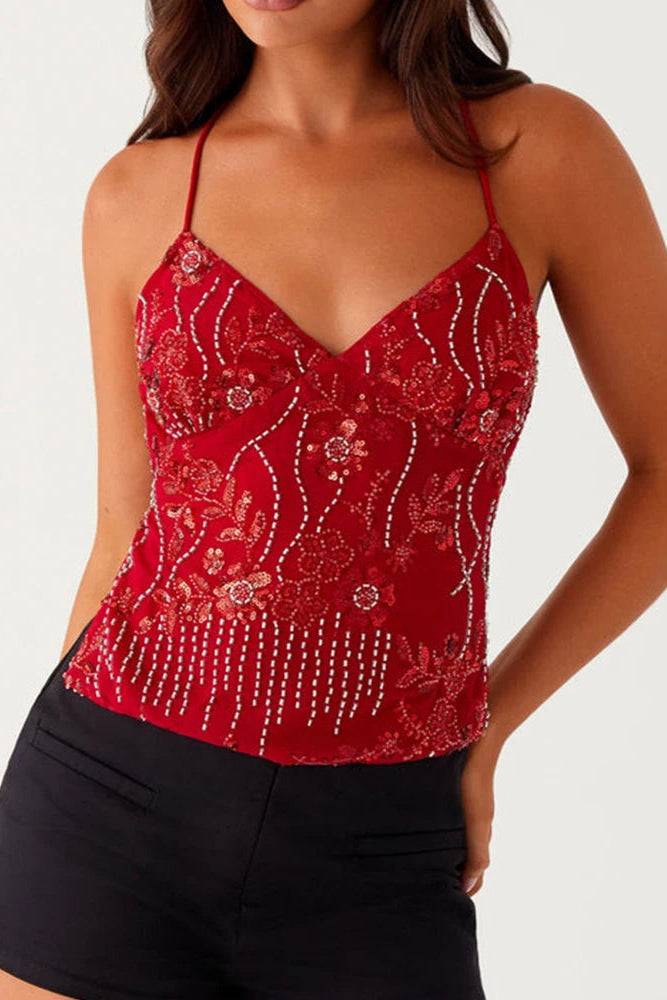 SparkleMint™ Sequin Summer Top