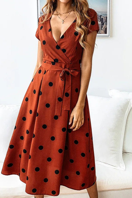 PolkaDot™ Casual Wrap Midi Dress