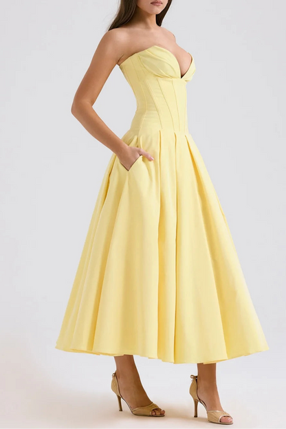 Élégance Corset Midi Dress