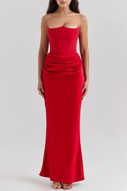 Noir Elegance™ Strapless Maxi Dress