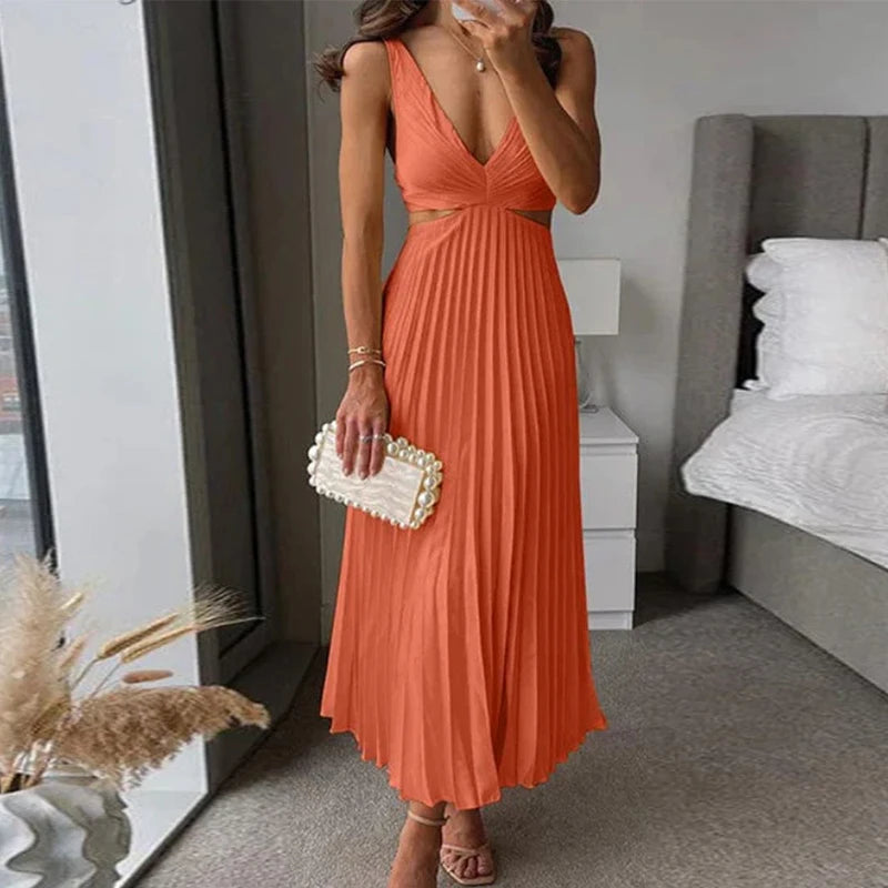 Aurelia™ Elegant Cut-Out Maxi Dress