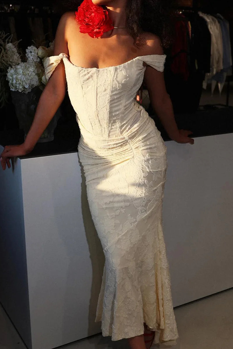 Celeste™ Lace Elegance Midi Dress
