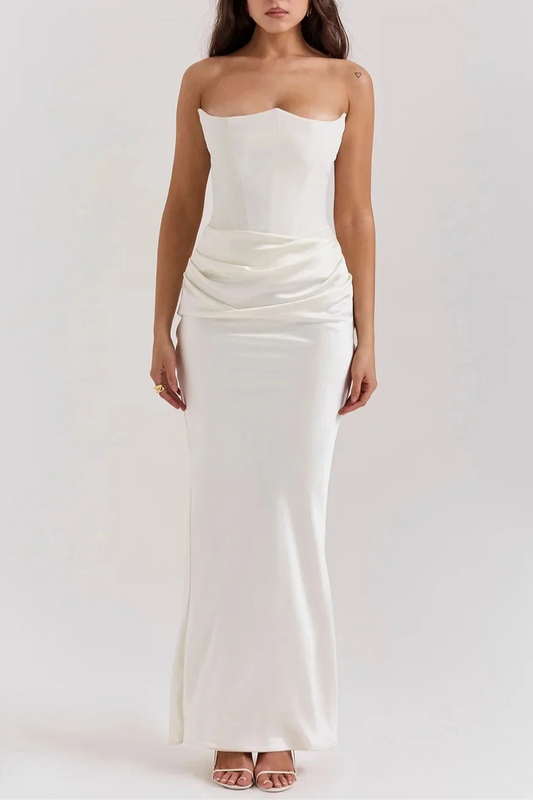 Noir Elegance™ Strapless Maxi Dress