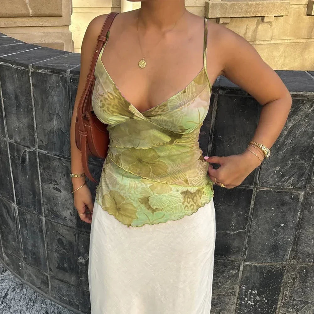 Scarlet Bloom™ Satin Floral Top