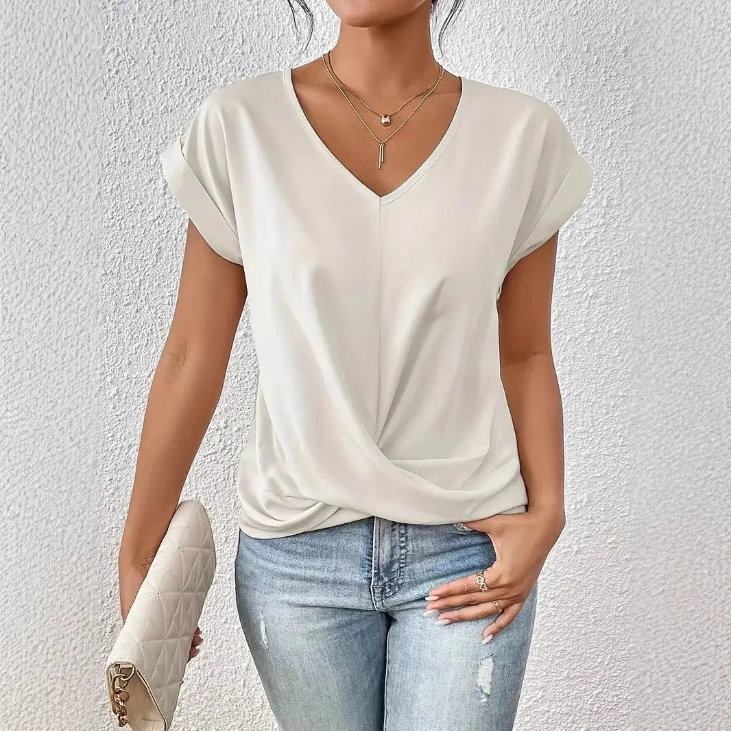 PureElegance™ Draped V-Neck Top