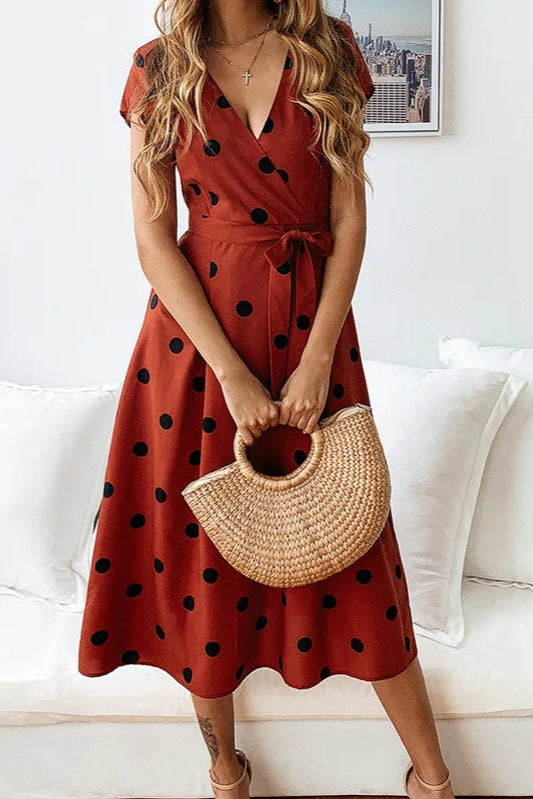 PolkaDot™ Casual Wrap Midi Dress