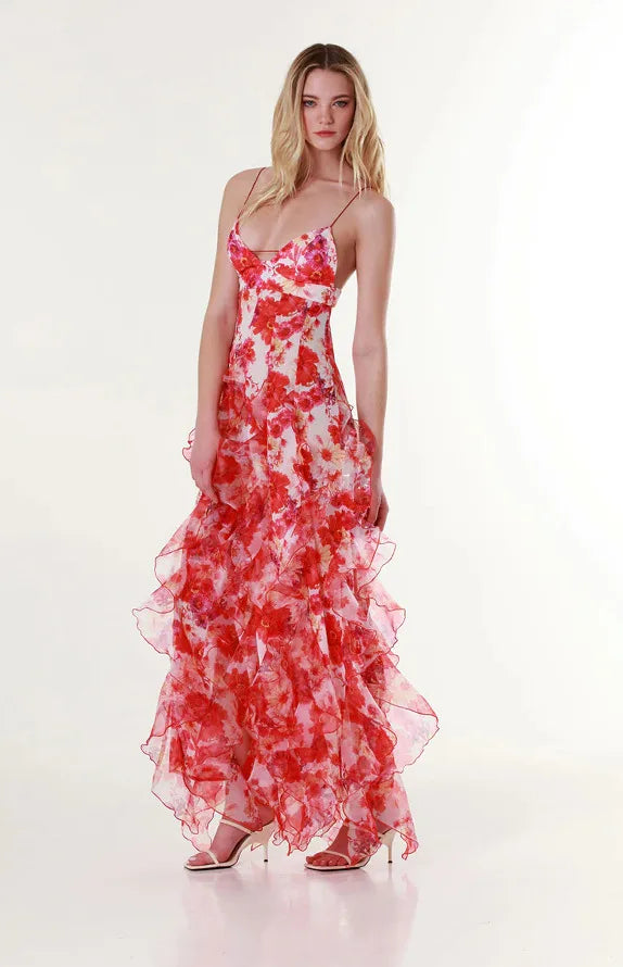 Amara™ Floral Ruffle Maxi Dress