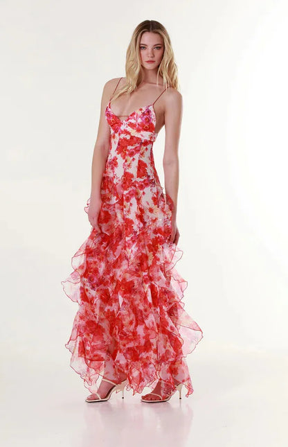 Amara™ Floral Ruffle Maxi Dress