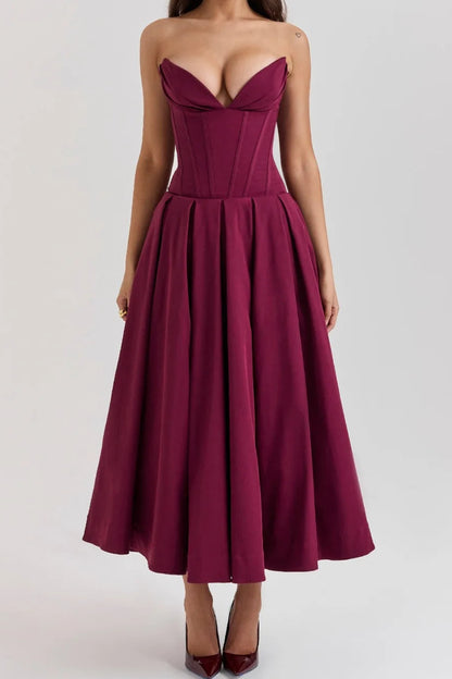 Élégance Corset Midi Dress