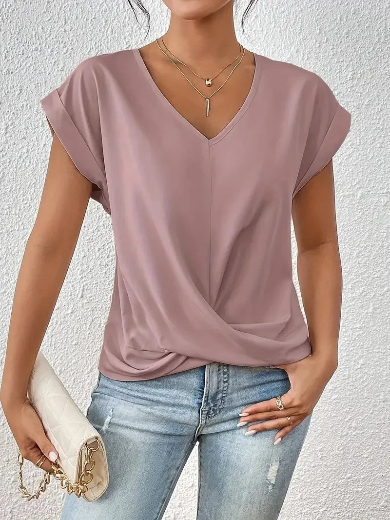 PureElegance™ Draped V-Neck Top