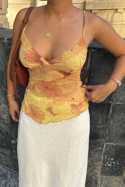 Scarlet Bloom™ Satin Floral Top