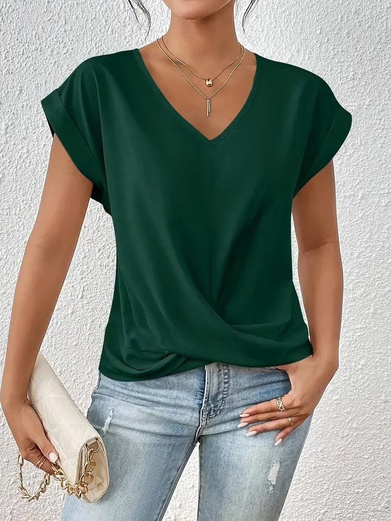 PureElegance™ Draped V-Neck Top