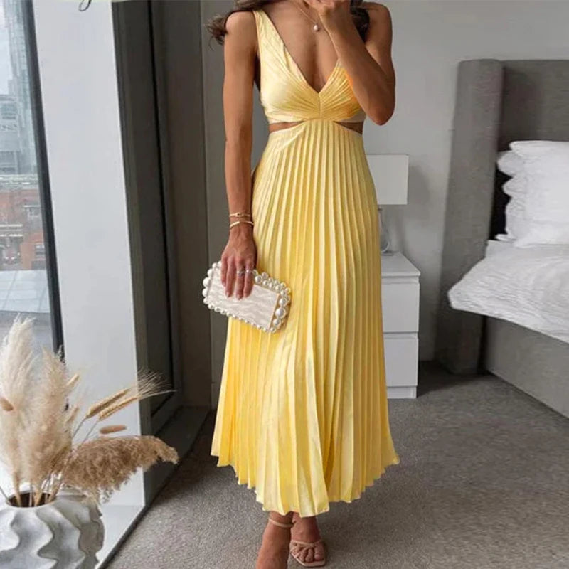 Aurelia™ Elegant Cut-Out Maxi Dress