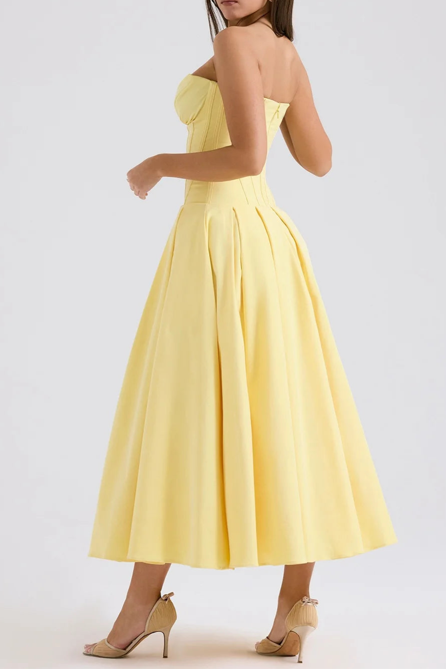 Élégance Corset Midi Dress