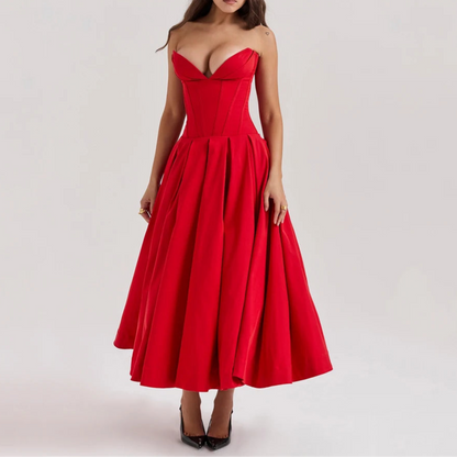 Élégance Corset Midi Dress