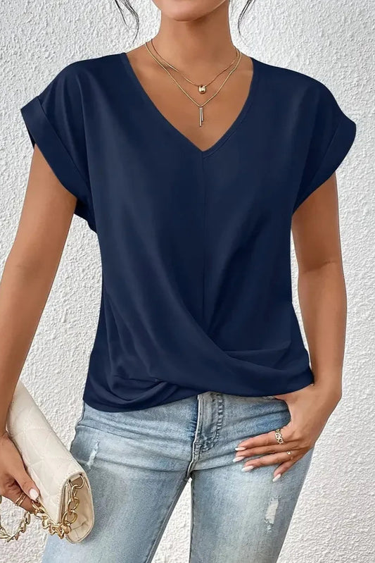 PureElegance™ Draped V-Neck Top