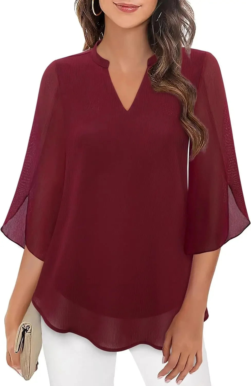 FlowEase™ Elegant Chiffon Blouse