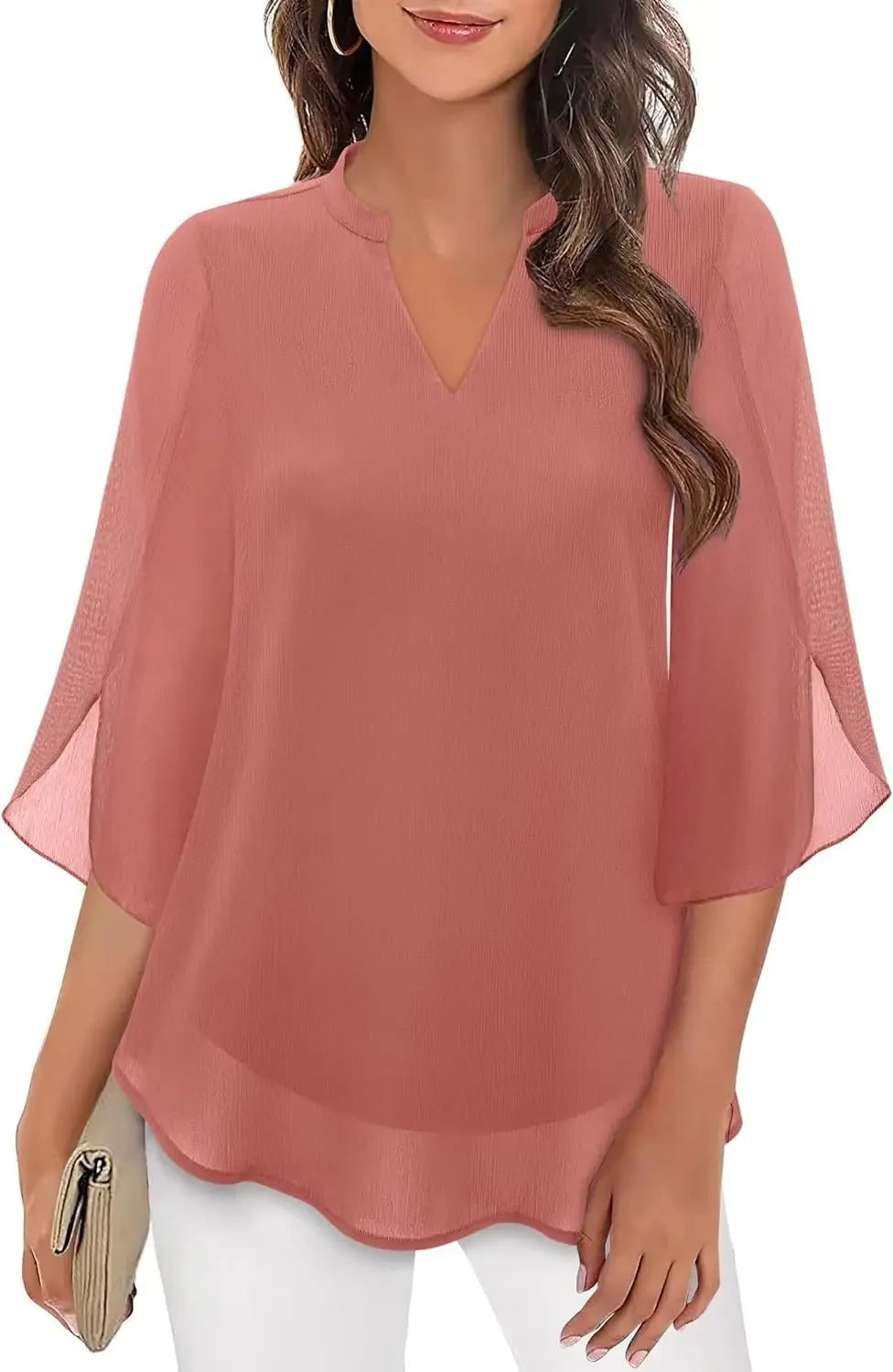 FlowEase™ Elegant Chiffon Blouse