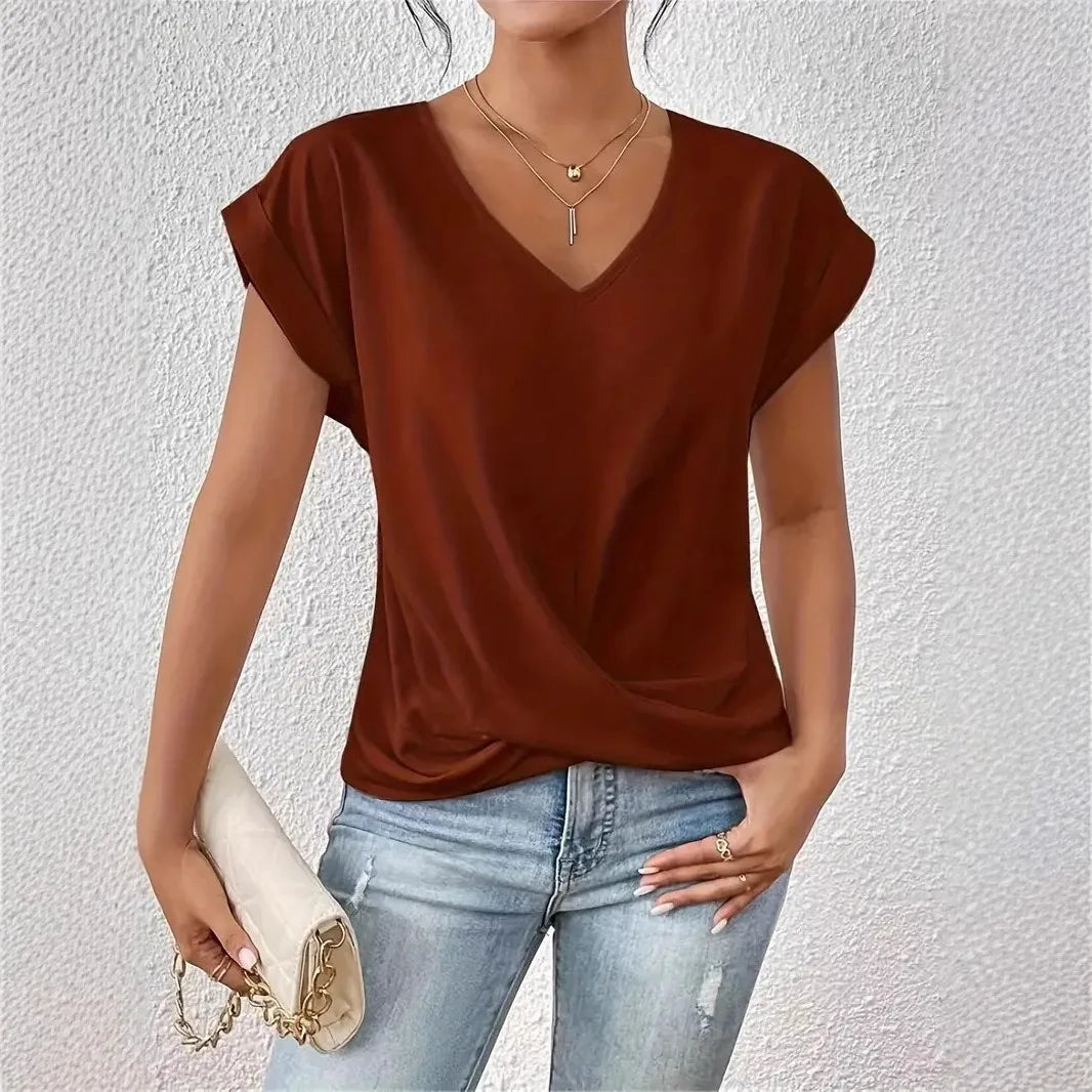 PureElegance™ Draped V-Neck Top