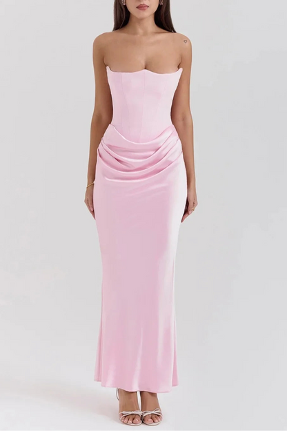 Noir Elegance™ Strapless Maxi Dress